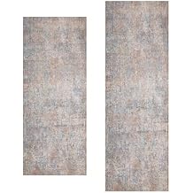 Tangsoo Modern 2x5 and 2x6 Washable Runner Rug, Abstract Non Slip Runner Rugs for Hallway, Contemporary Indoor Soft Low Pile Accent Rug for Laundry Entryway Bedroom Kitchen Bathroom Pink/Blue/Multi