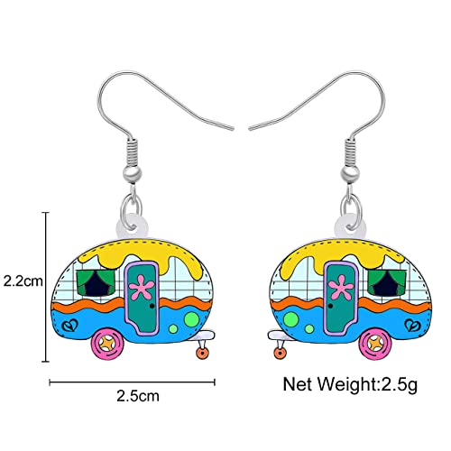 Bonsny Acrylic Drop Dangle Cartoon Funny Camper Van's Camping Car Earrings Jewelry For Women Girls Kids (Multi) #TOP4
