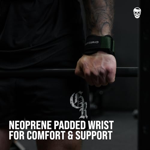 Gymreapers Weight Lifting Grips (Pair) for Heavy Powerlifting, Deadlifts, Rows, Pull Ups, with Neoprene Padded Wrist Wraps Support and Strong Rubber Gloves or Straps for Bodybuilding (Green, Small) by Gymreapers - Image 5