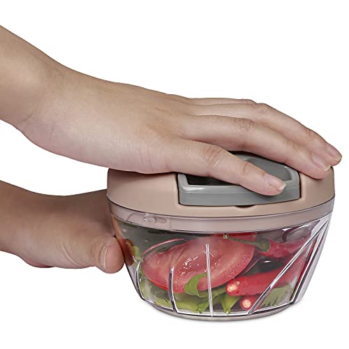 Yeaki Mini Food Chopper, Manual Onion Chopper Garlic Chopper, Hand Food Processor Veggie Chopper for Vegetable, Nuts, Garlic, Salad, Puree and Pestos