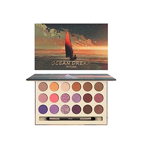 HIROCK 18 Colors Eyeshadow Palette, Waterproof Cosmetics, Matte Shimmer Eyeshadow Palette, Eye Makeup, With Eyeshadow Brush (02)