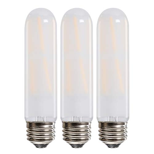 Leools T10 Led Bulb, 8W Dimmable Led Tubular Bulbs, 75 Watt Incandescent Bulb Equivalent, 2700K Soft Warm White, Frosted Glass, E26 Medium Base Lamp Bulb, for Cabinet Display Cabinet etc,3 Pack.