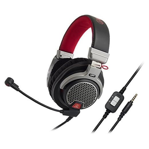 audio-technica ATHPDG1 Open-Air Premium Gaming Headset, Red/Gray/Black