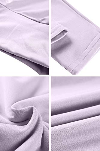 Yming Women Plus Size Dress High Neck Midi Dress Long Sleeve Bodycon Dress Grey L #TOP3