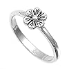 Sterling-Silver-Womens-Simple-Flower-Ring-Unique-925-Band-8mm-New-Sizes-4-12 Sterling Silver Women's Simple Flower Ring Unique 925 Band 8mm New Size 5