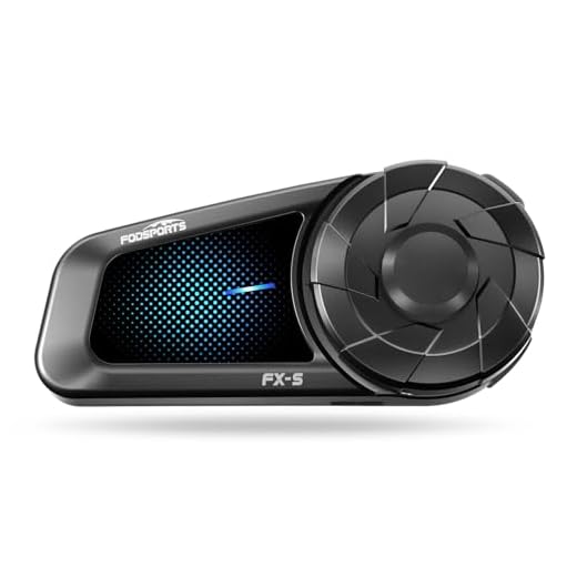 Fodsports FX-S Motorcycle Bluetooth Headset V5.4, 2-Way Helmet Intercom Communication System with IP67 Waterproof, CVC Noise Cancellation, Hands-Free Music/Call, 2 Type Mics, Black, 1 Pack