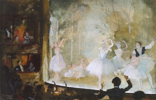Pintura poster Balletto russo de Somov cuadro en lienzo de 60x90cm para salon