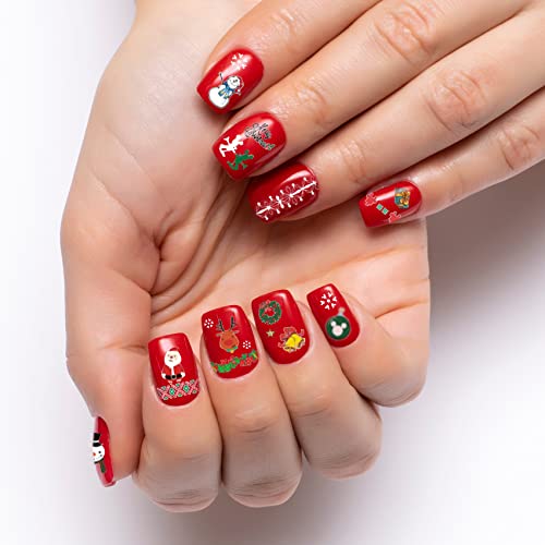 Tailaimei 12 Sheets Christmas Nail Stickers, Self-Adhesive Art Decals For Diy Nail Decorations - Golden Santa Claus Snowflake Elk For Xmas Nail Design(1407 Pcs) #TOP4