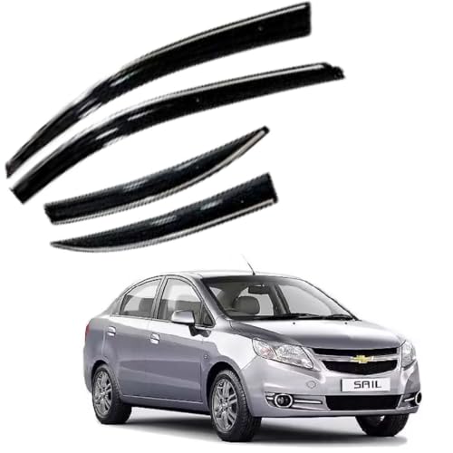 Image of CAR SAAZ Chrome Line Door Visor for Sail (Set of 4Pcs) | Rain Guard | Wind Deflector