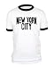NEW YORK CITY lennon photo nyc retro - RINGER T-Shirt, M, White w/Black Rings