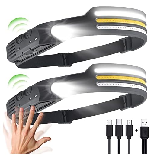 Luz Frontal Cabeza 2 Pcs Linterna Frontal Led Recargable Linternas Led Alta Potencia Cabeza Frontales Trail Running Muy Potentes Pilas Focos de Cabeza para Camping y Senderismo Pesca Impermeables