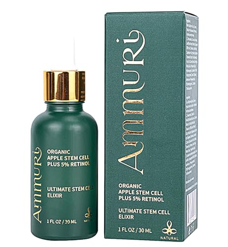 Ammuri Retinol Serum 5% (Ultimate Apple Stem Cell) Retinol Serum High Strength For Face│ Anti Aging│ Face Serum For Women & Men│ Best for Skin Care, Face Care, Acne Treatment, Dark Circles- 30ml