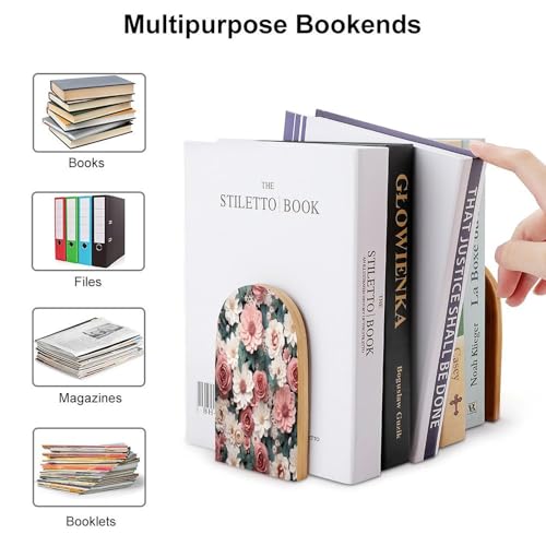 Sujetalibros de madera resistentes para evitar la caída de libros pesados 4