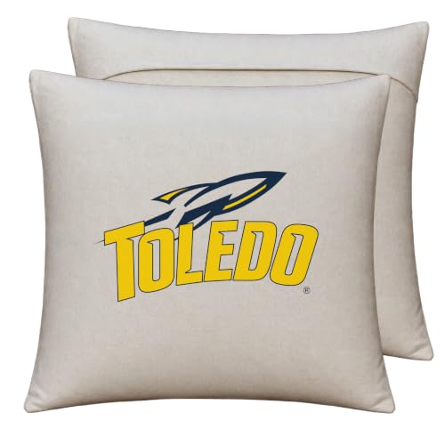 R and R Imports Toledo Rockets Officially Licensed 18" x 18" Throw Pillow Cover – Logo Design