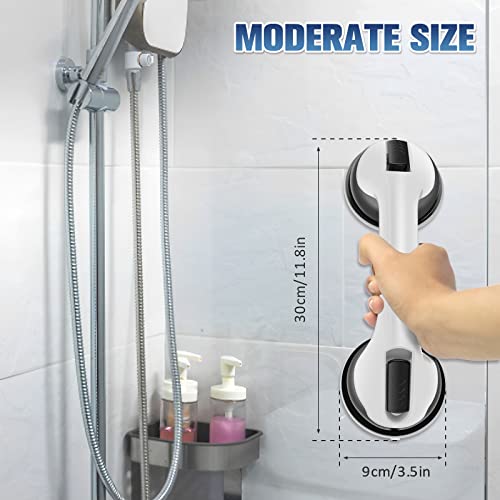 2Pcs Shower Handle, 12 Inch Anti-Slip Shower Grab Bar, Plastic Bathtub Safety Handle, Sturdy Suction Bar Handle, No Drilling Elderly Bathroom Wall Grip For Bathroom Bathtub Seniors, Balance Assist #TOP1