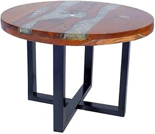 SKM Coffee Table Teak Resin Handmade Coffee Table Living Room Table Center Table for Living Room Bedroom Home Teak Resin 23.6"