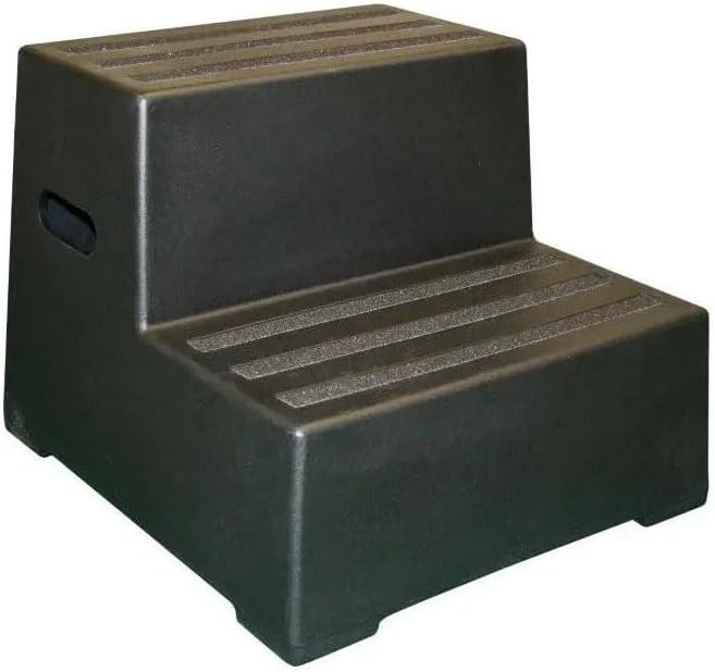 2 Tread Heavy Duty Plastic Moulded Safety Block Steps (Black)