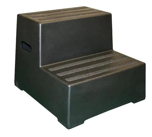 2 Tread Heavy Duty Plastic Moulded Safety Block Steps (Black)