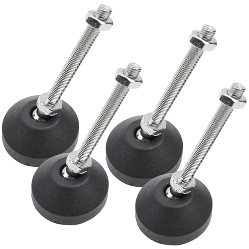 Image of M12 Leveling Feet 880 Lb Capacity, 4.84-Inch Height, 2.28-Inch Base, 4Pcs | 100mm Screw Length, Adjustable Swivel, Anti-Slip Bottom, For Tables, Shelves, Workbenches, Cabinets, Machines