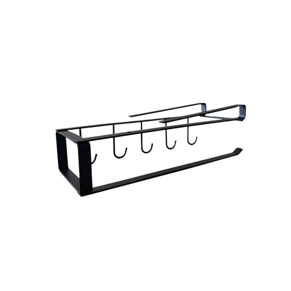 Paper Towel Rack Kitchen Roll Holder Stainless Steel Paper Towel Under Cabinet Shelf for Bathroom Kitchen Accessories(Black)