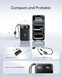 Baseus 20000mAh Compact Portable Charger 45W, CCC Certified Power Bank Built-in USB-C Cables, Travel Essential PD Fast Charging Battery Pack for iPhone 17/16 Series Galaxy S25/S24 Ultra Google iPad
