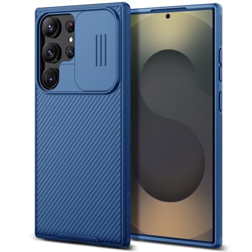 Image of Nillkin Classic Series for Samsung Galaxy S25 Ultra Case with Camera Cover, Military Drop Protection & Thin Slim Fit & Lanyard Design & Non-Slip Protective Phone Case for Galaxy S25 Ultra 6.9 inch, Blue