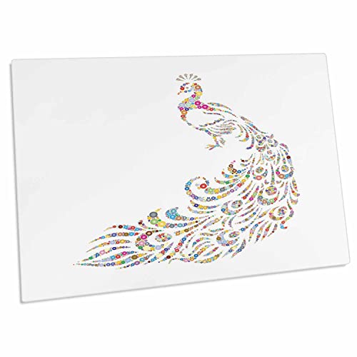 3dRose Diseño Pavoreal Multicolor Brillante - Desk Pad