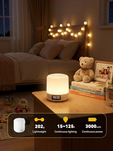 Lámpara de noche táctil LED para bebé con luz cálida ajustable miniatura 5