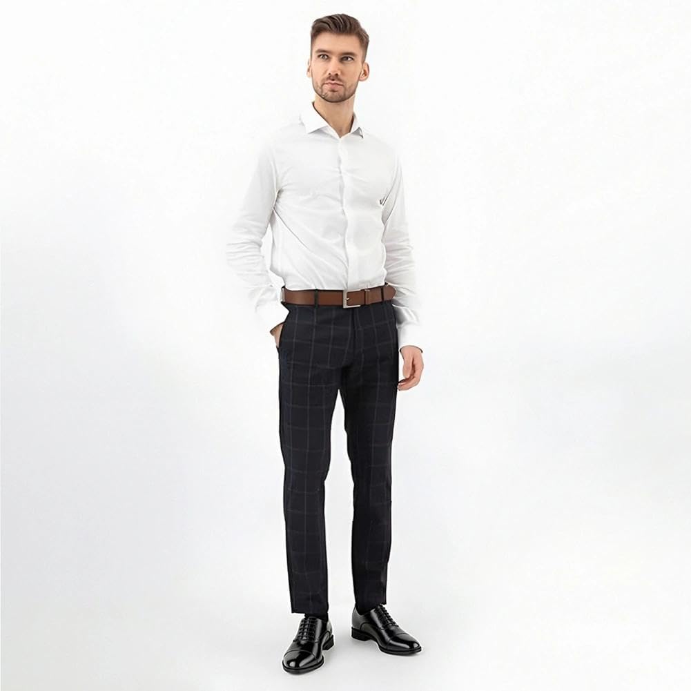 CHAMARIPA Herren Oxford-Geschäftsschuhe mit 7 cm unsichtbarer Innenerhöhung | Schwarze Schnür-Steigerschuhe aus Echtleder – klassische Geschäftsschuhe für Büro, Hochzeiten und den Alltag