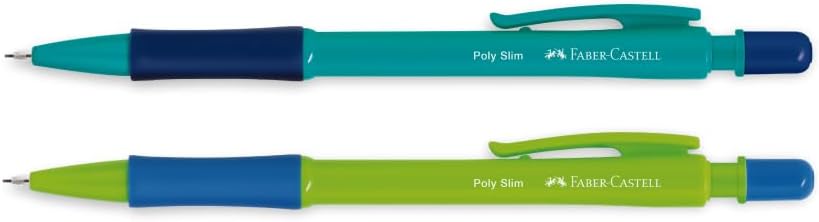 Lapiseira Poly Slim 0.7mm Faber-Castell - Azul e Verde, 2 unidades