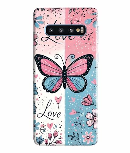 Image of Printed Hard Back Case Cover & Compatible for Samsung Galaxy S10 | Butterfly Painting Art (Multicolor) - D1203