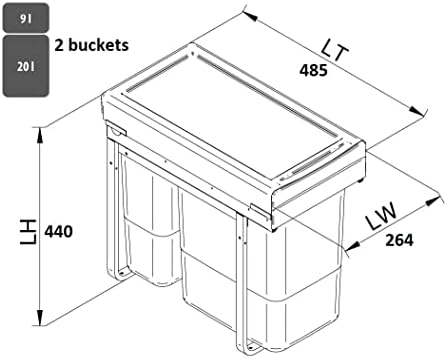 RECYCLE BIN PULL OUT KITCHEN WASTE BIN 300MM - 30 LTR (JC-603) by REJS