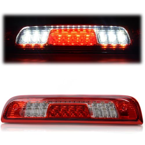 G-PLUS Rear LED Third Brake Light Compatible With 2014-2018 Chevy Silverado/GMC Sierra1500/2500HD/3500,3RD Cargo Led Tail Lamps Chrome Housing,Red Clear Lens