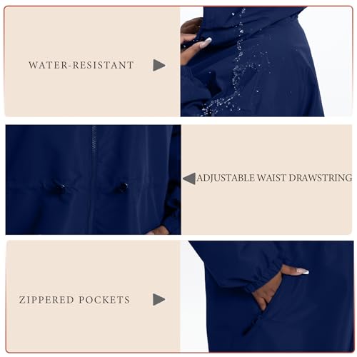 Women's Plus Size Lightweight Windproof Jacket, Water-Resistant Windbreaker Jacket with Hood for Traveling, Hiking, Daily4