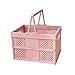 zhaocaidamai kleine Klappbox faltbar mit Henkel, Transportbox mit Griffen - Stabile Aufbewahrungsbox - Einkaufskorb zusammenklappbar (rosa)