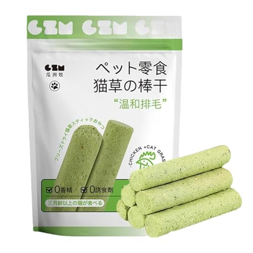 Cat Grass Treats - Cat Teething Toys | 6 piezas Teeth Cleaning Cat Chewing Snacks | Indoor Cat Teething Sticks Hairball Removal for Cat House, Farmhouse, & Living Room