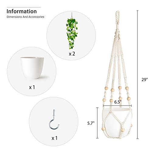 Dahey Hanging Fake Plants Artificial Decor Macrame Plant Hanger With Artificial Vines In Pots Greenery Decor Fake Plants For Wall Ceiling Bedroom Bathroom Indoor #TOP3