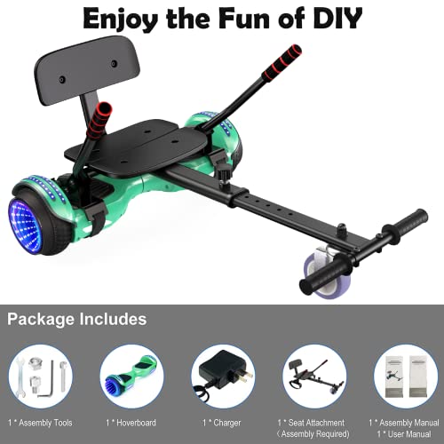 Uni-Sun Hoverboard With Seat Attachment Combo, 6.5" Hoverboard With Seat, Self Balancing Scooter With Bluetooth Speaker, Hoverboards For Kids & Adults #TOP1