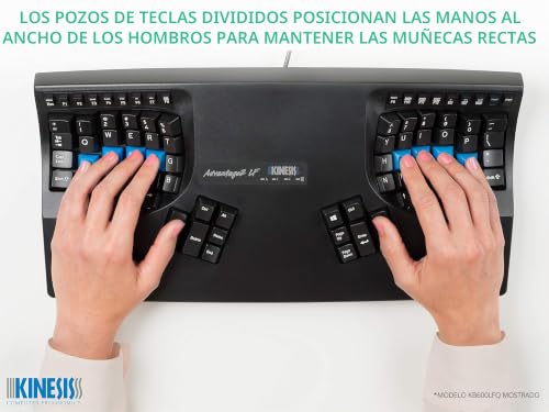 Miniatura 3 de Kinesis Advantage2 Teclado Black Top Case, Cherry Mx Quiet Red Switches, Qwerty Keycaps