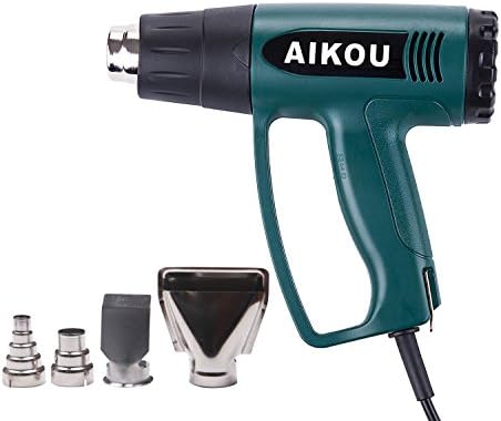 Heatguns Stepless Adjustment Airflow Speed Variable Temperature Electric Power 110V Hot AIR Heater Industrial Heat Guns Kit,1800W(Green)
