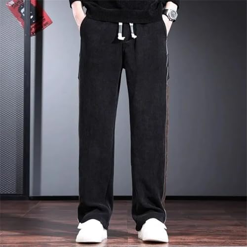 Men's Pocket Polyester Trousers Korean Style Baggy Casual Pants3