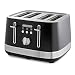 Morphy Richards Illumination 4 Slice Toaster, 7 Toast Settings, Browning Controls, Variable Width Slots, Auto Pop-up, Removeable Crumb Tray, Cord Storage, 1500W, Black, 248020