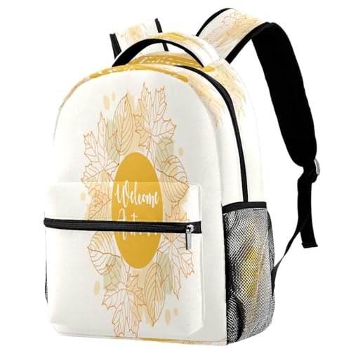 Sac de voyage décontracté et scolaire motif feuilles d'automne pour ados et trajets quotidiens