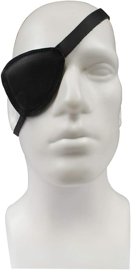 Hide & Drink, Eye Patch, Halloween Pirate Costume, Carnival Mask, Cosplay Accessory, Full Grain Leather, Handmade, Charcoal Black