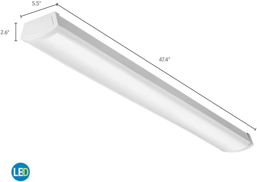 Best Lithonia Lighting FMLWL 48 840 ZT MVOLT Low-Profile LED Wraparound Flush Mount Light, 120-277V, 48-Inch, 4000K