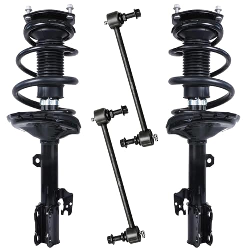 Detroit Axle - Front Struts Sway Bars for 2004 2005 2006 2007 Toyota Highlander, Complete 2 Struts with Coil Spring 2 Sway Bar End Links Replacement Suspension Kit