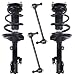 Detroit Axle Front Strut Springs w/Sway Bar Links [4pc Suspension Set] for Select Toyota & Lexus Models [no Hybrid] - [4QS2400013]