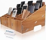 Housoutil Handy Aufbewahrungsbox Aus Holz Mit 30 Fächern – Mobile Telefonbox Für Schule Büro Und Besprechungsräume Zur Organisierten Handygarage