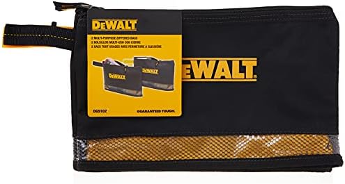 DEWALT DG5102 Sacos Multiusos com Zíper, Pacote com 2, Preto