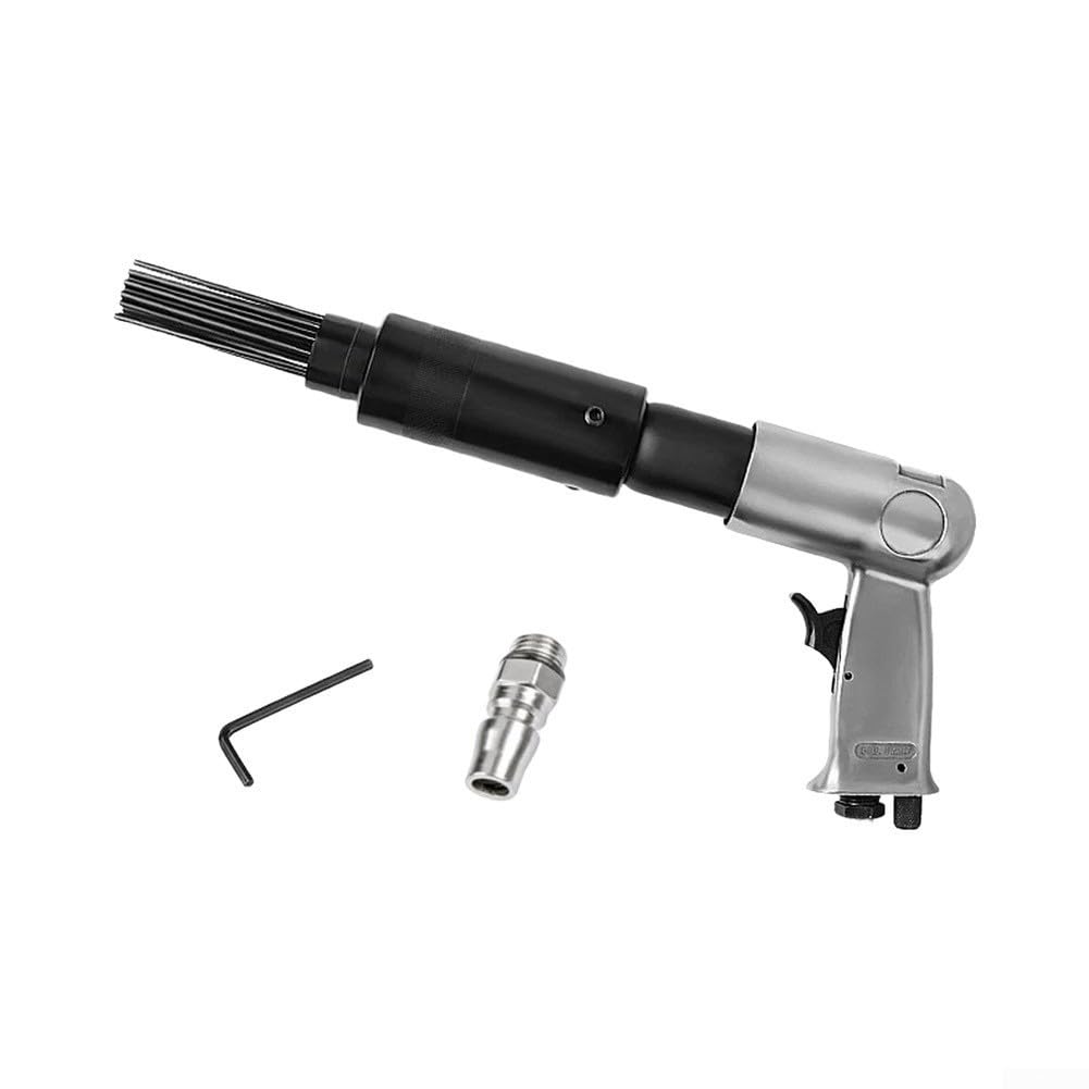 Scaler pneumatico ad ago temprato in acciaio al manganese (370 mm) | 19 aghi in acciaio temprato, 3500 giri/min per l'impatto, rimuove le scorie di vernice ruggine, riparazione automobilistica